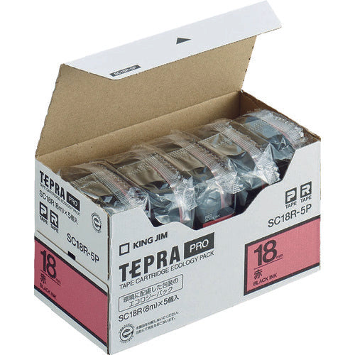 KING JIM PRO Tape Eco Pack Color Label (สีแดง) (5 ชิ้น)