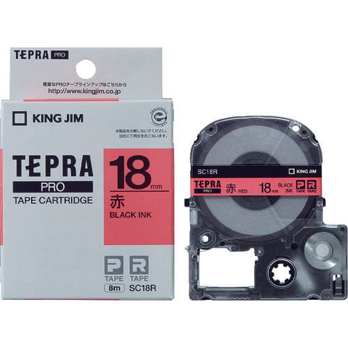 ตลับเทป KING JIM Tepra PRO ชนิดสี (ตัวอักษรสีแดงและสีดำ)
