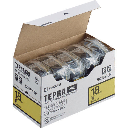 KING JIM Tepla PRO ตลับเทป สีเทป: เหลือง สีข้อความ: ดำ