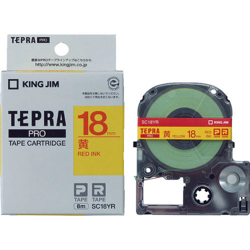 KING JIM Tepra PRO ตลับเทปกว้าง 18มม. สีเหลือง