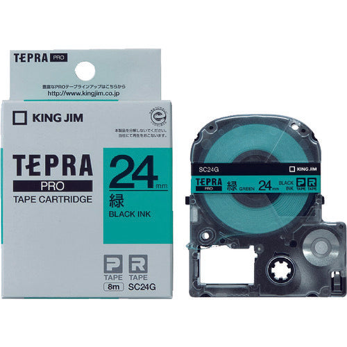 ตลับเทป KING JIM Tepra PRO ชนิดสี (เขียวตัวอักษรดำ)