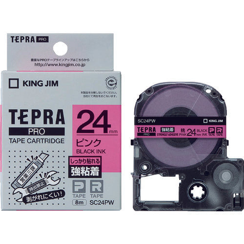 KING JIM Tepra PRO เทปกาวชนิดแข็งแรง ขาพิน / ดำ