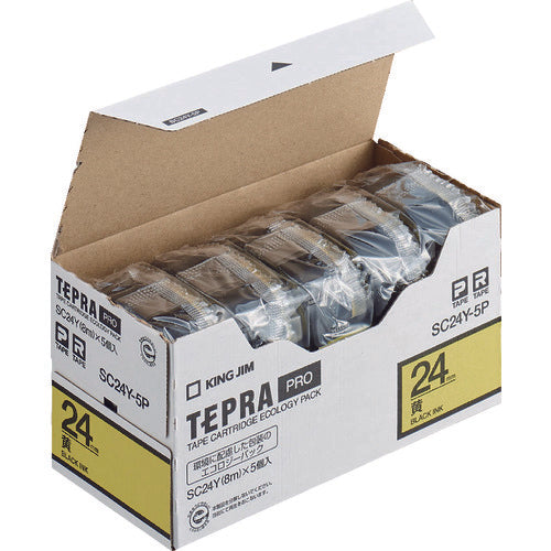 KING JIM Tepla PRO ตลับเทป สีเทป: เหลือง สีข้อความ: ดำ