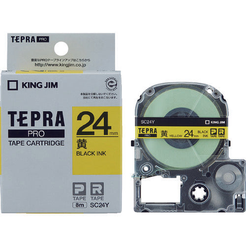 ตลับเทป KING JIM Tepra PRO ชนิดสี (สีเหลือง ตัวอักษรสีดำ)