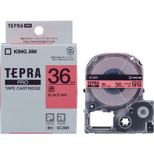 ตลับเทป KING JIM Tepra PRO ชนิดสี (ตัวอักษรสีแดงและสีดำ)