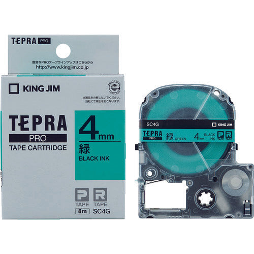 ตลับเทป KING JIM Tepra PRO ชนิดสี (เขียวตัวอักษรดำ)