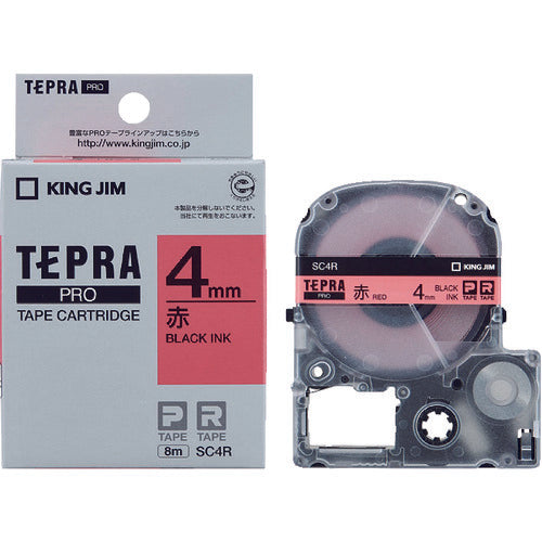 ตลับเทป KING JIM Tepra PRO ชนิดสี (ตัวอักษรสีแดงและสีดำ)