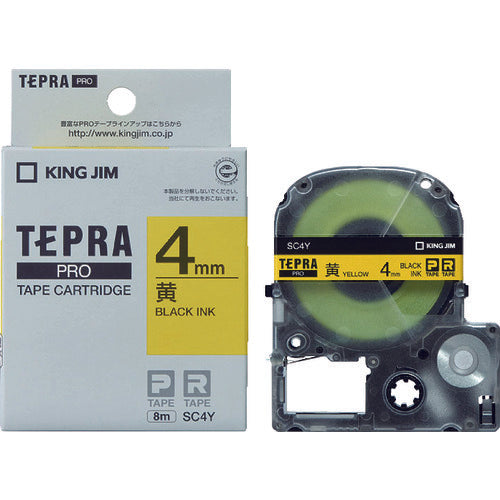ตลับเทป KING JIM Tepra PRO ชนิดสี (สีเหลือง ตัวอักษรสีดำ)