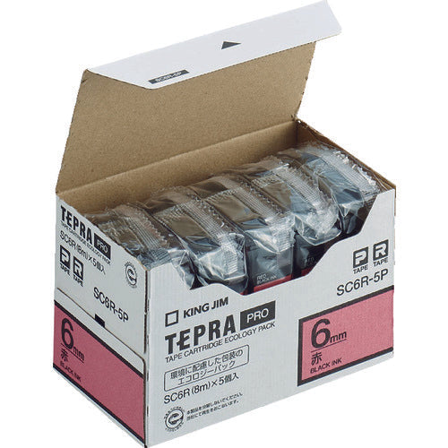 KING JIM PRO Tape Eco Pack Color Label (สีแดง) (5 ชิ้น)