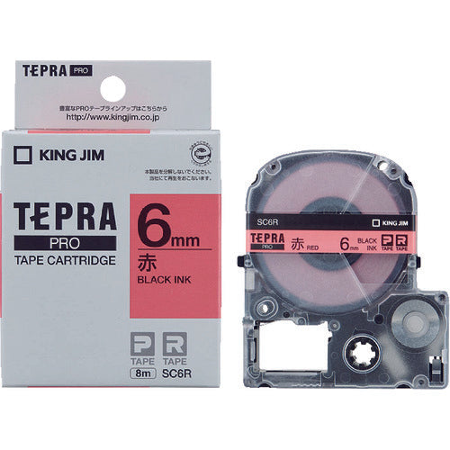 ตลับเทป KING JIM Tepra PRO ชนิดสี (ตัวอักษรสีแดงและสีดำ)