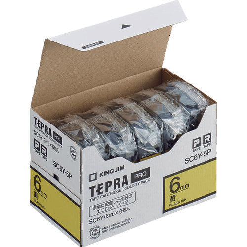 KING JIM Tepla PRO ตลับเทป สีเทป: เหลือง สีข้อความ: ดำ