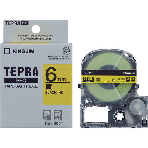 ตลับเทป KING JIM Tepra PRO ชนิดสี (สีเหลือง ตัวอักษรสีดำ)