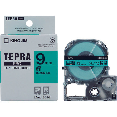 ตลับเทป KING JIM Tepra PRO ชนิดสี (เขียวตัวอักษรดำ)
