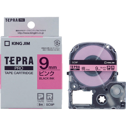 ตลับเทป KING JIM Tepra PRO ชนิดสี (สีชมพู ตัวอักษรสีดำ)