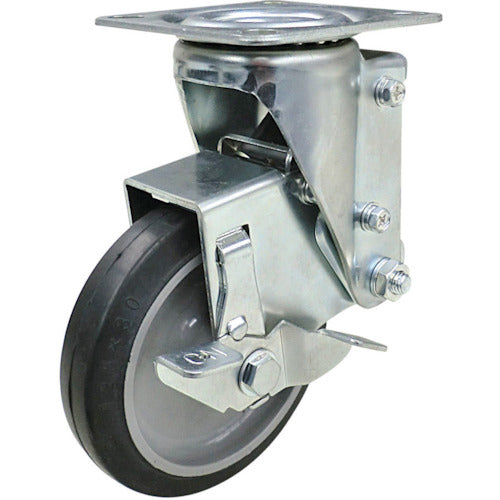 YUEI đệm caster bánh xe cao su xoay đường kính 125 có nút chặn