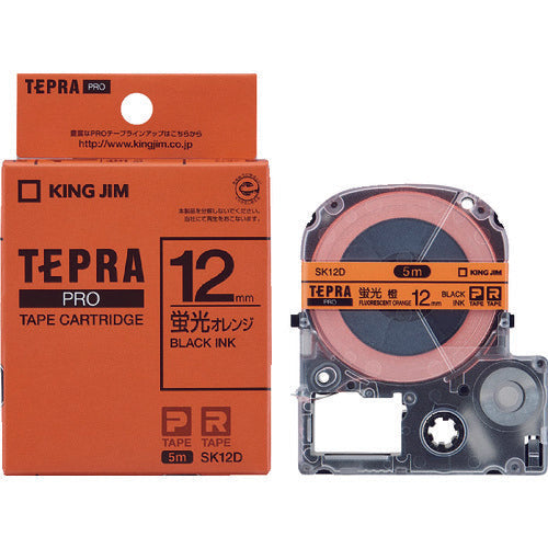 KING JIM Tepra PRO ตลับเทปกว้าง 12มม. สีส้มเรืองแสง