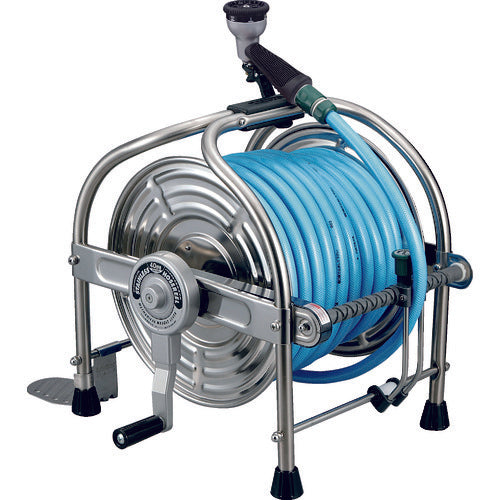HATAYA stainless steel (SUS304) hole reel 40m pressure resistant hose with lever nozzle