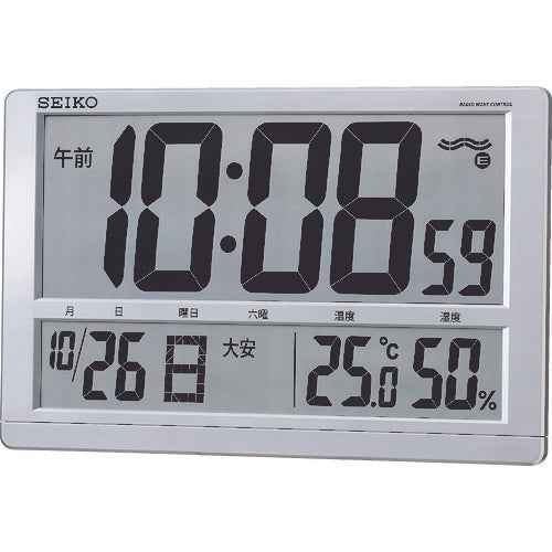 SEIKO large LCD radio wave clock