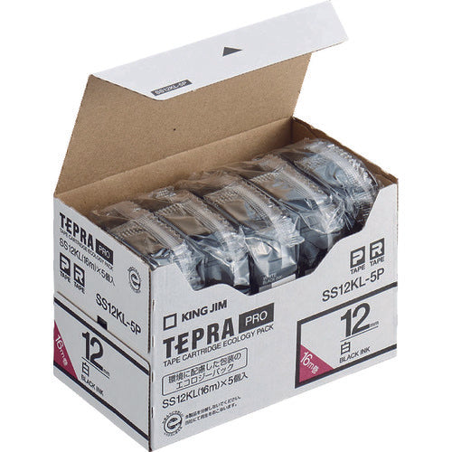 KING JIM PRO Tape Eco Pack Long (สีขาว) (5 ชิ้น)