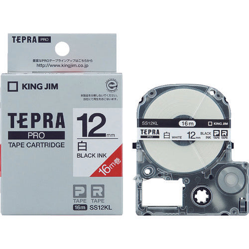 ตลับเทป KING JIM Tepra PRO สีขาวอักษรดำ ม้วนยาว 16 ม