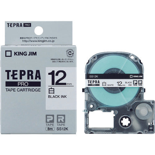 ตลับเทป KING JIM Tepra PRO สีขาว ตัวอักษรสีดำ