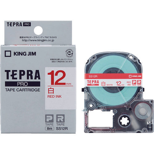 ตลับเทป KING JIM Tepra PRO ชนิดสี (สีขาว ตัวอักษรสีแดง)