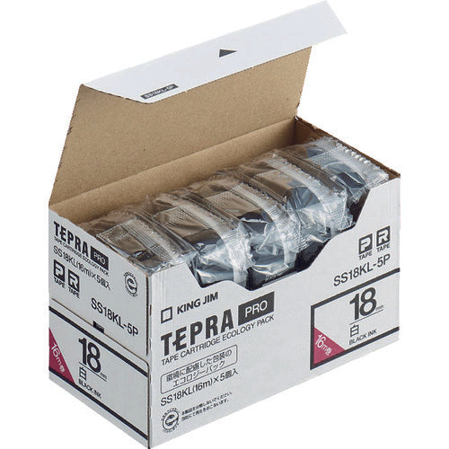 KING JIM PRO Tape Eco Pack Long (สีขาว) (5 ชิ้น)