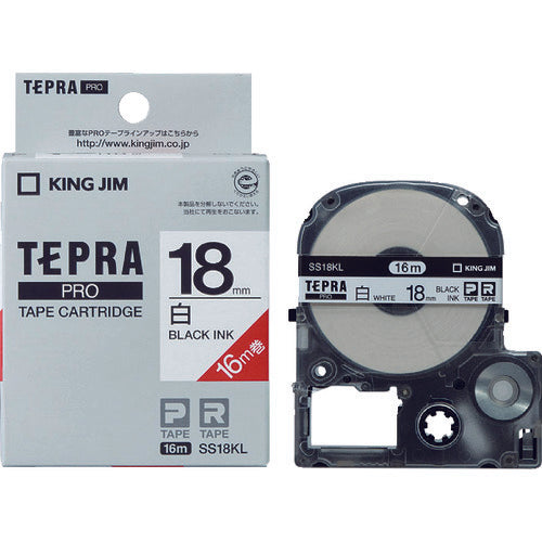 ตลับเทป KING JIM Tepra PRO สีขาวอักษรดำ ม้วนยาว 16 ม
