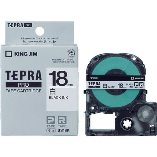 ตลับเทป KING JIM Tepra PRO สีขาว ตัวอักษรสีดำ