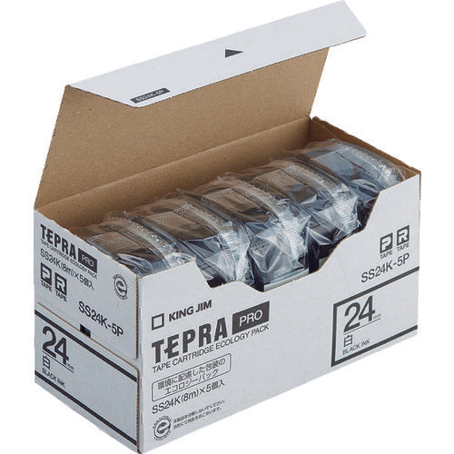 KING JIM Tepla PRO ตลับเทป สีเทป: ขาว สีข้อความ: ดำ