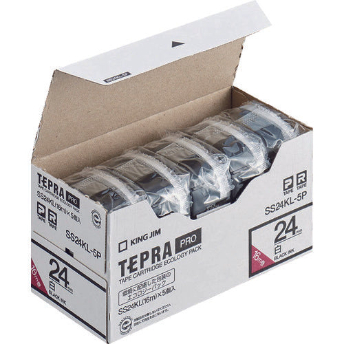 KING JIM PRO Tape Eco Pack Long (สีขาว) (5 ชิ้น)