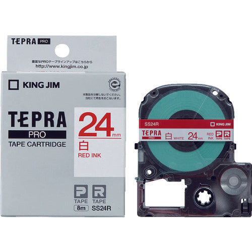 ตลับเทป KING JIM Tepra PRO ชนิดสี (สีขาว ตัวอักษรสีแดง)