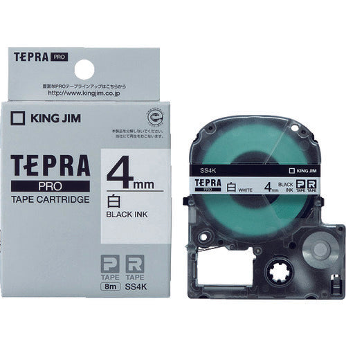 ตลับเทป KING JIM Tepra PRO สีขาว ตัวอักษรสีดำ