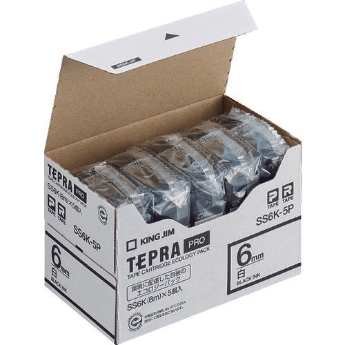 KING JIM Tepla PRO ตลับเทป สีเทป: ขาว สีข้อความ: ดำ