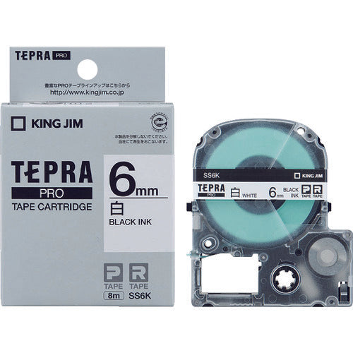 ตลับเทป KING JIM Tepra PRO สีขาว ตัวอักษรสีดำ