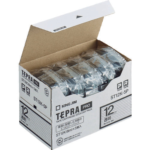 ตลับเทป KING JIM Tepla PRO สีเทป: ใส สีข้อความ: ดำ
