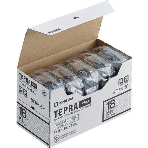 ตลับเทป KING JIM Tepla PRO สีเทป: ใส สีข้อความ: ดำ