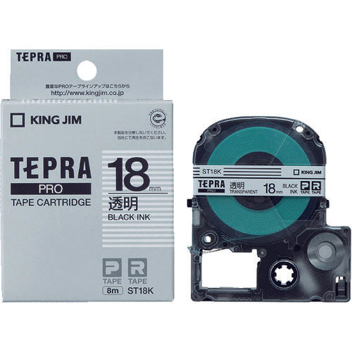 ตลับเทป KING JIM Tepra PRO ใส ตัวอักษรสีดำ