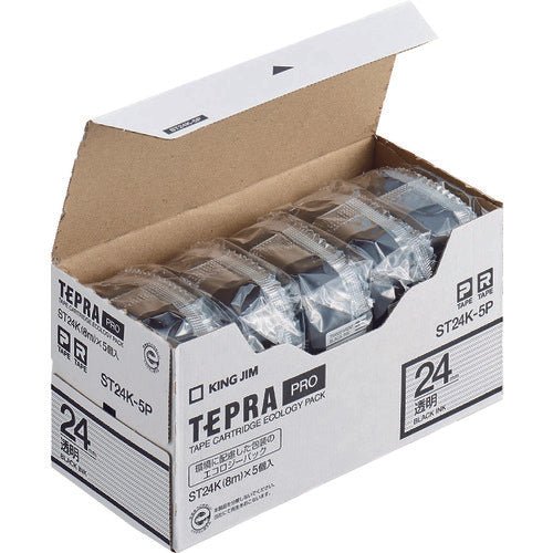 ตลับเทป KING JIM Tepla PRO สีเทป: ใส สีข้อความ: ดำ