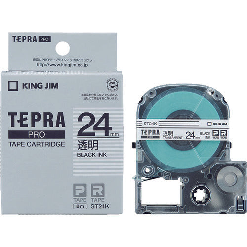 ตลับเทป KING JIM Tepra PRO ใส ตัวอักษรสีดำ
