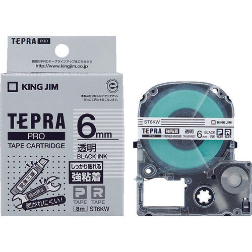 KING JIM เทป Tepra PRO ชนิดกาวเหนียว ใส/ดำ