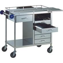 画像をギャラリービューアに読み込む, ＴＲＵＳＣＯ　ＳＵＳ３０４製引出付ワゴン　６００Ｘ４５０　両引き引出５段
