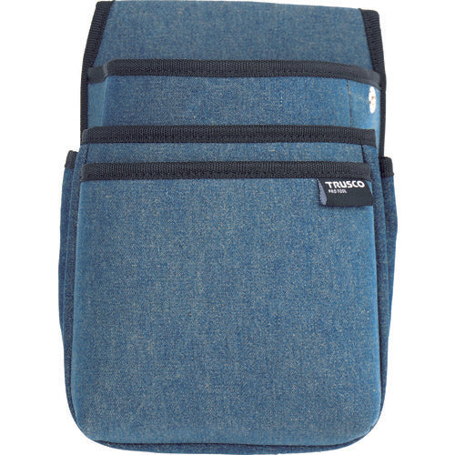 Túi thắt lưng denim TRUSCO cỡ trung 3 bước màu xanh