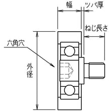 画像をギャラリービューアに読み込む, ＴＲＵＳＣＯ　樹脂ベアリング　Ｅシリーズ　フラットタイプ六角穴　外径２６ｍｍ　Ｍ６
