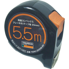 画像をギャラリービューアに読み込む, ＴＲＵＳＣＯ　両面コンベックス２５巾５．５ｍブレーキ付　ブラック

