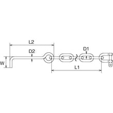 Tải hình ảnh vào trình xem thư viện, Xích thép không gỉ TRUSCO có neo Chiều dài xích 4 mm 500 mm
