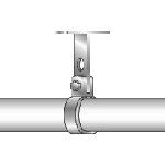 Tải hình ảnh vào trình xem thư viện, Giá đỡ ống TRUSCO, chân chữ T, cao 200LX, dày 3.2, 2 lỗ
