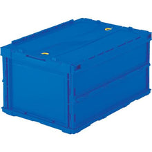 Load image into gallery viewer, TRUSCO thin folding container 40L with lock lid dark blue
