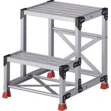 Tải hình ảnh vào trình xem thư viện, Ghế làm việc TRUSCO, nhôm, quy cách lưới, phụ kiện kim loại SUS, 2 bậc, cao 0.6m, mặt trên 500 x 400
