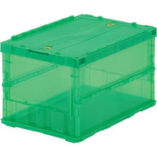 Load image into gallery viewer, TRUSCO thin folding container skel 50L with lock lid green
